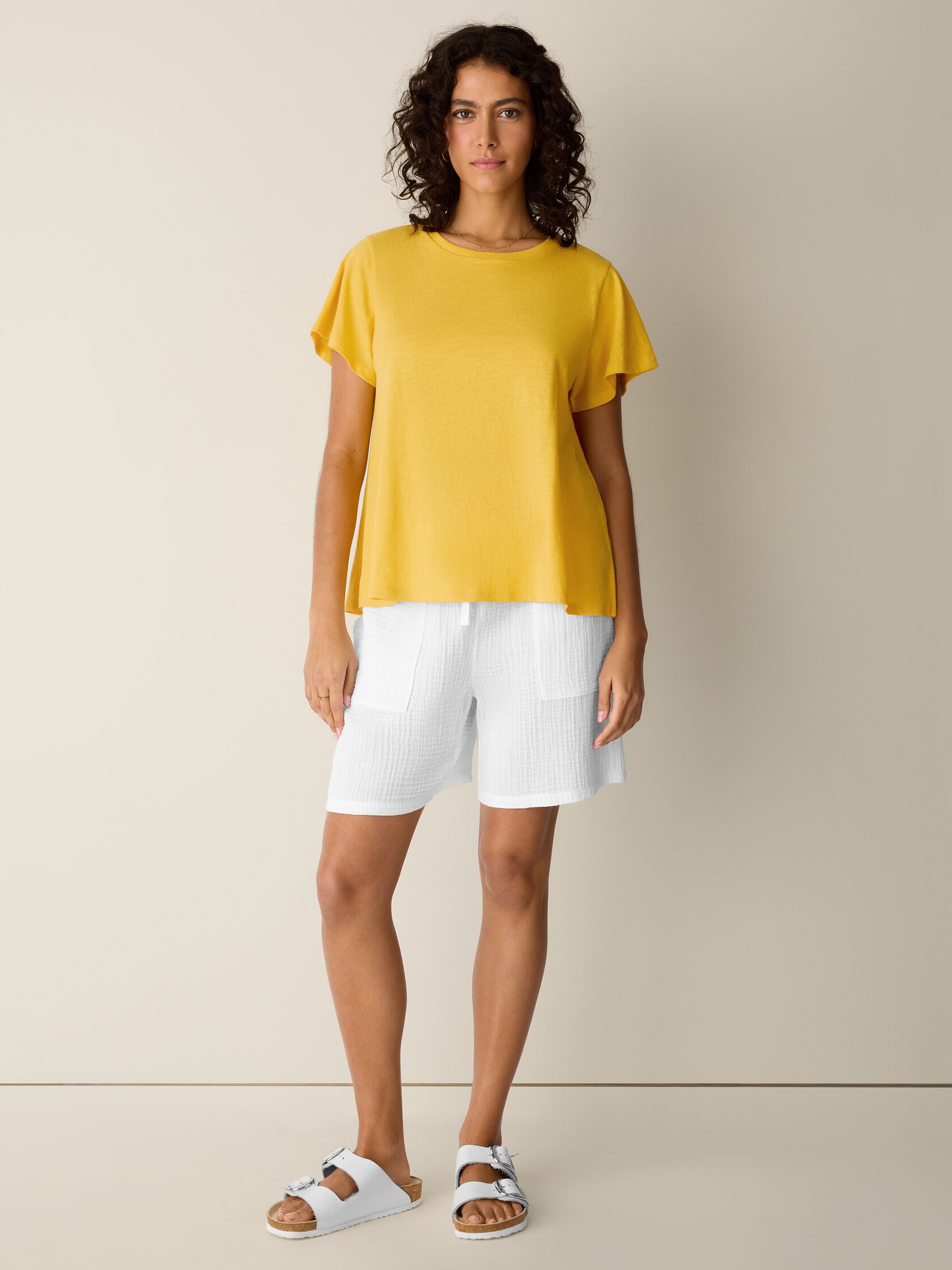 Organic Cotton Slubby Jersey Crew Neck Tee