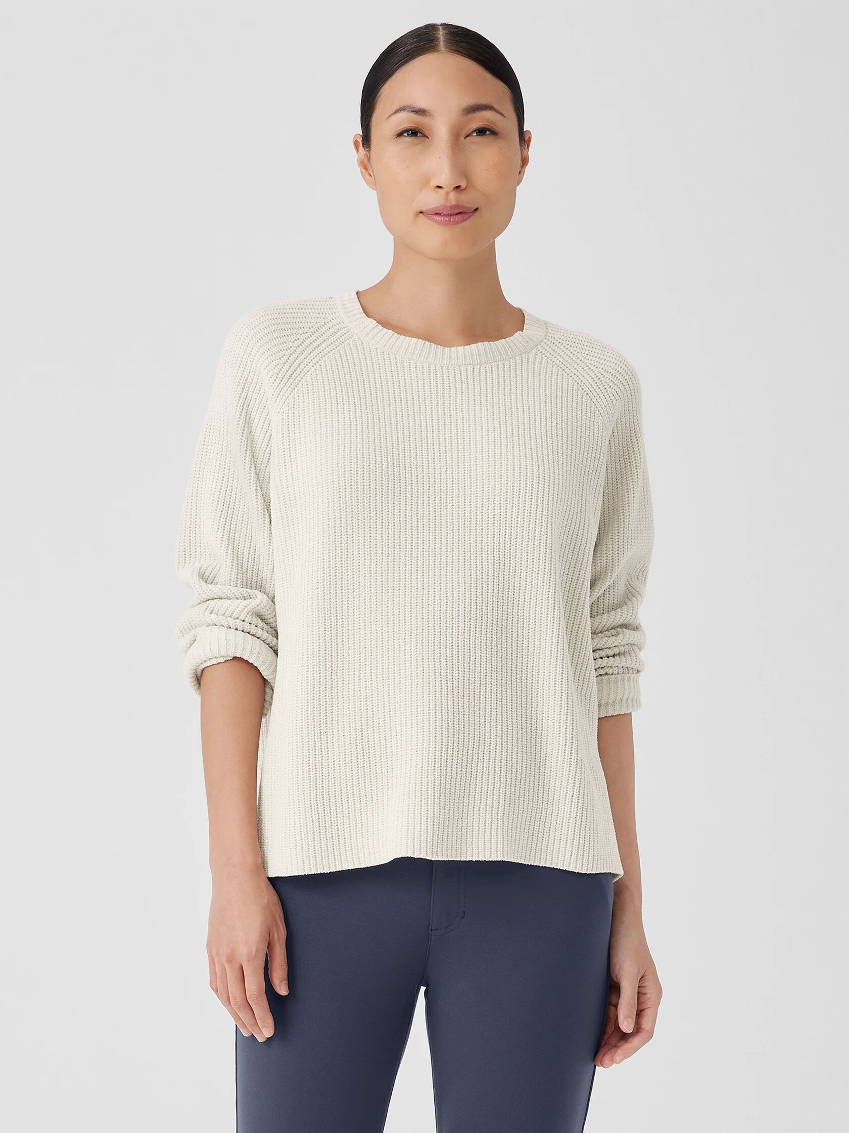 Organic Cotton Chenille Crew Neck Top