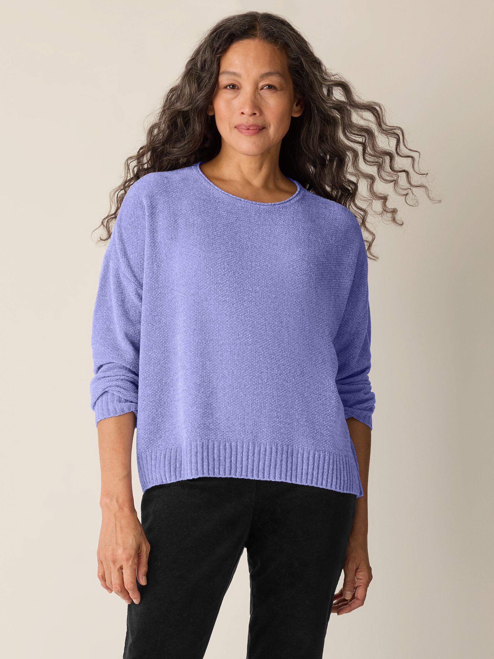 Chenille Blend Crew Neck Top