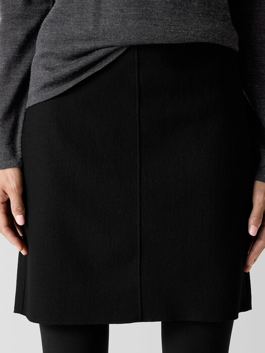 Felted Wool Jersey Mini Skirt in Regenerative Wool