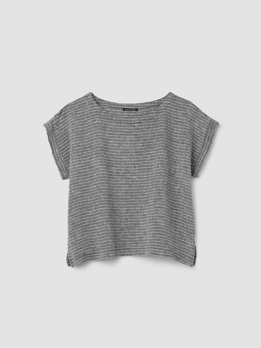 eileen fisher linen ballet neck cap sleeved dress Eileen Fisher M Ballet Neck Organic Cotton Cap Sleeve T-Shirt Dress Gray /taupe