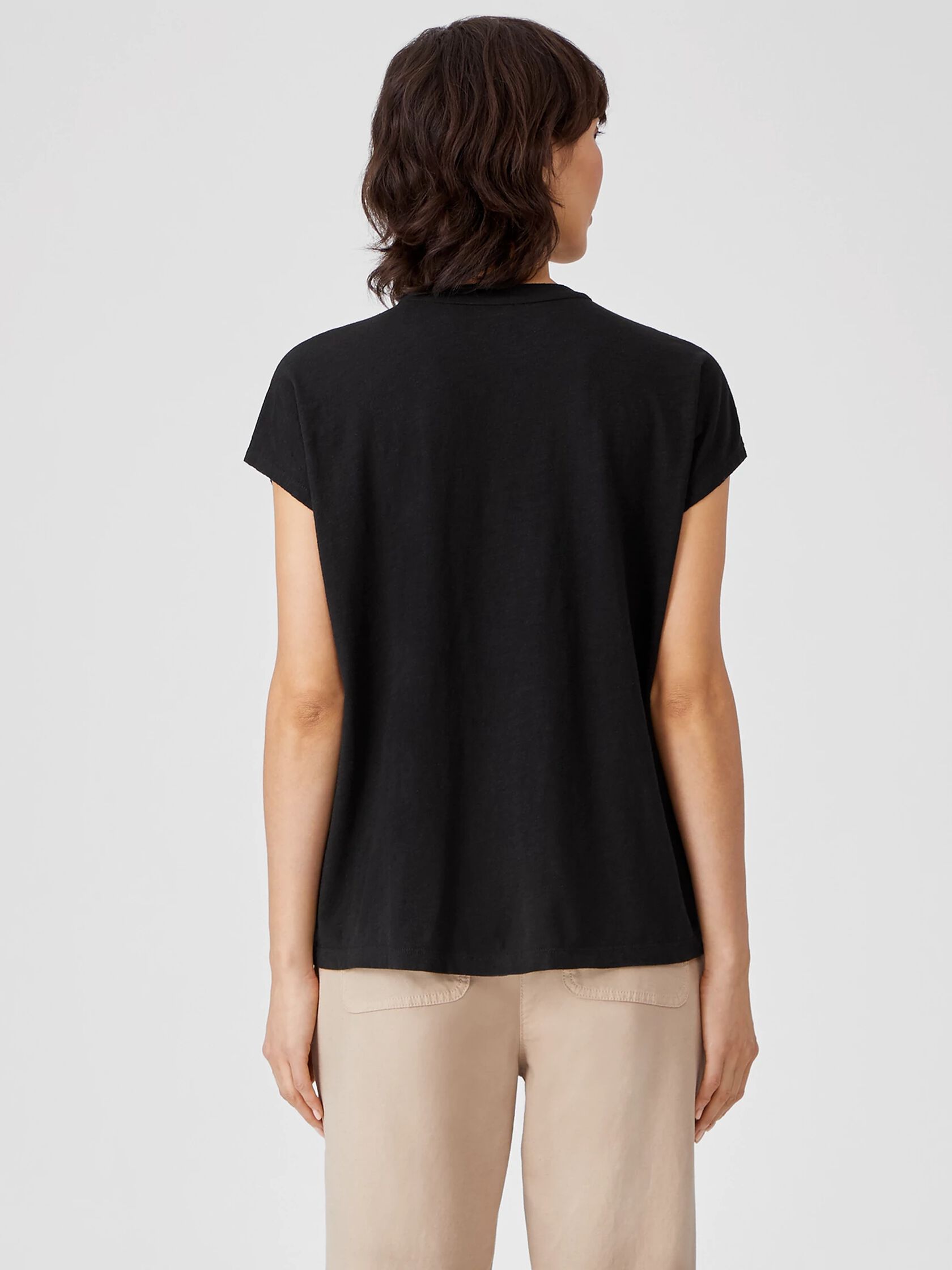 Organic Cotton Slub High Crew Neck Tee
