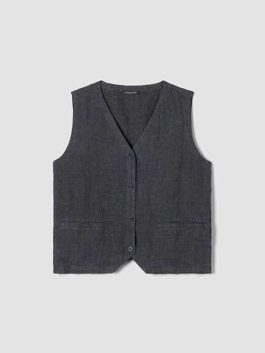 Washed Organic Linen Délavé Vest