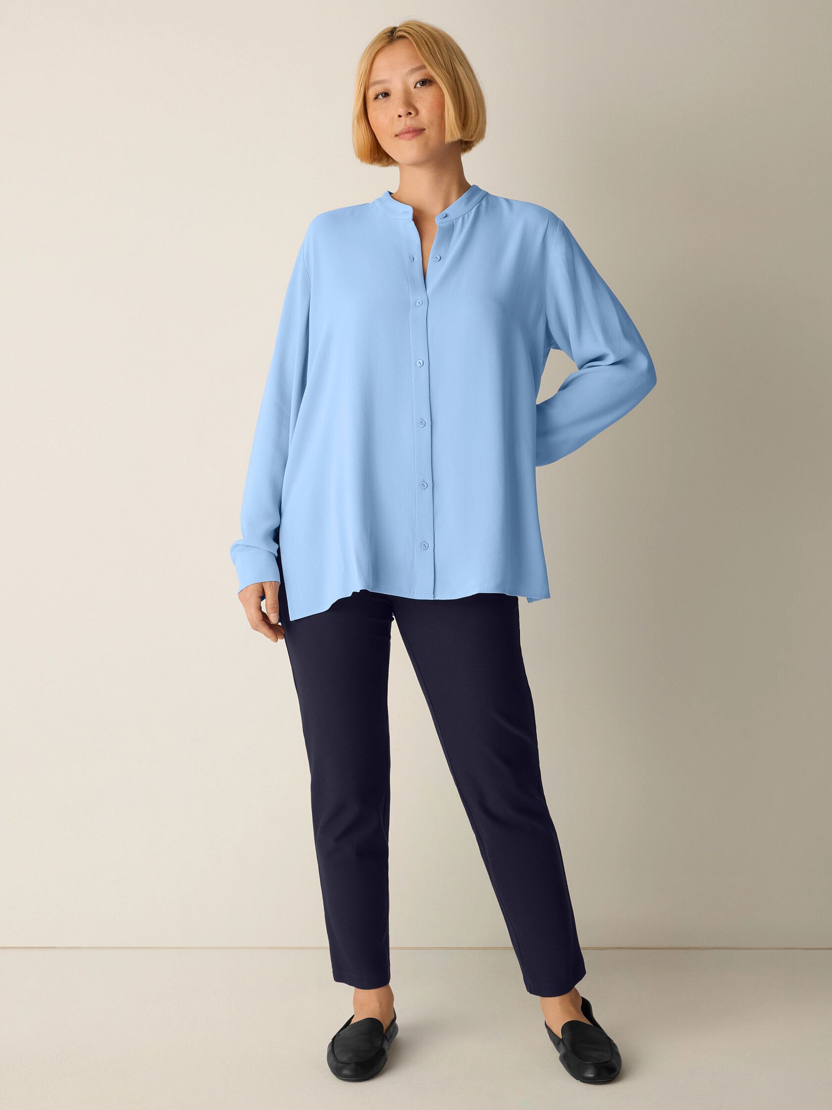 Washable Stretch Crepe Slim Pant