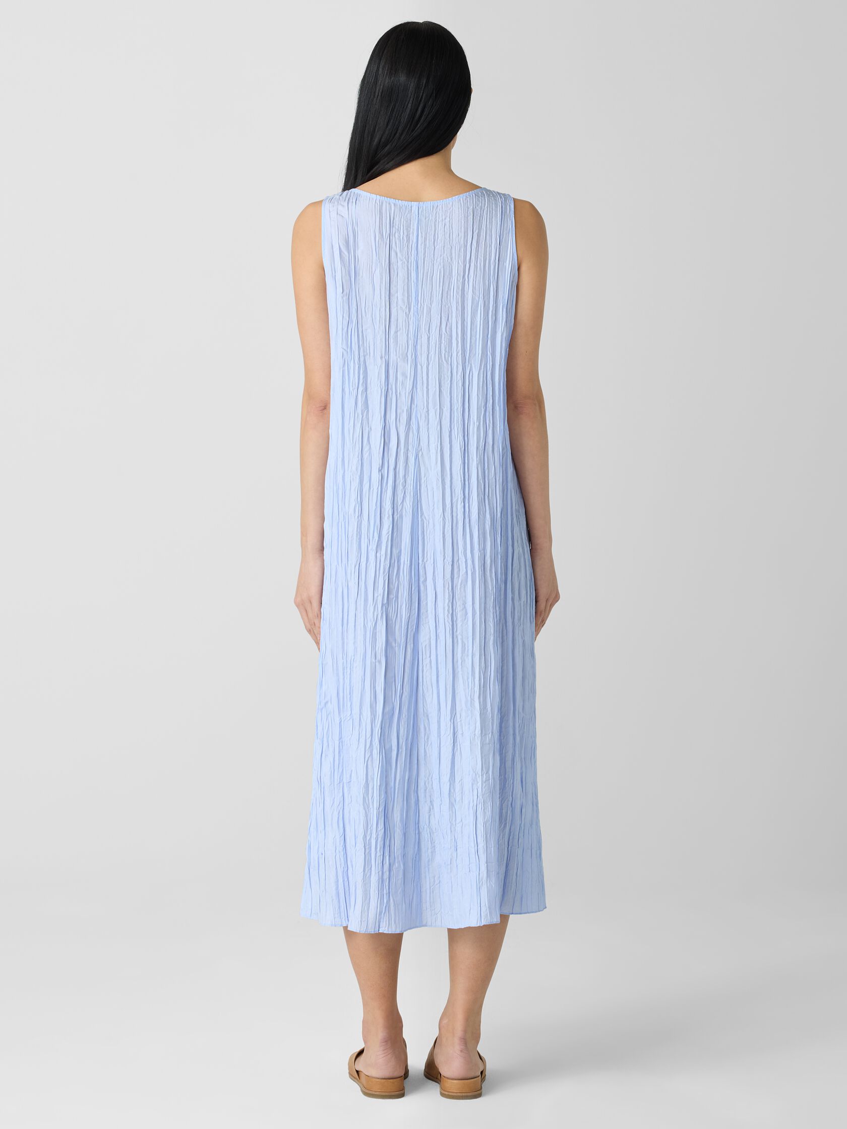 Crushed Silk V-Neck Dress