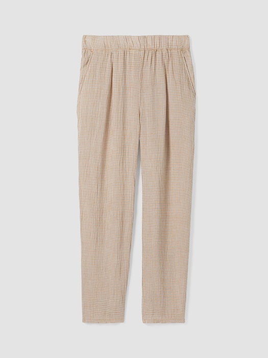 Puckered Organic Linen Tapered Pant