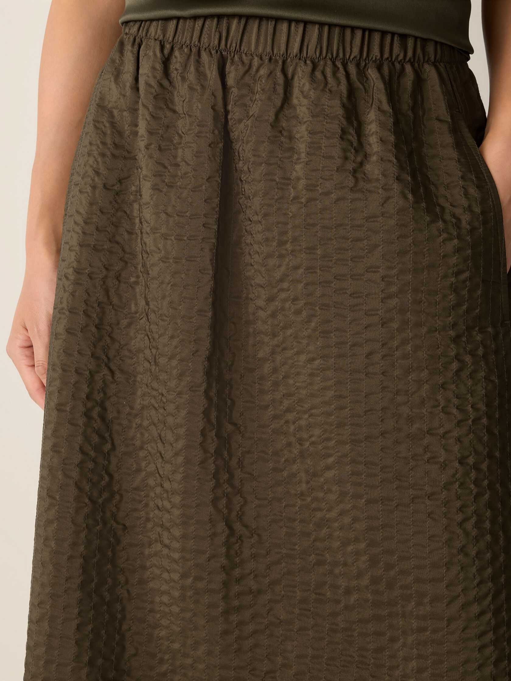 Quilted Silk A-Line Skirt