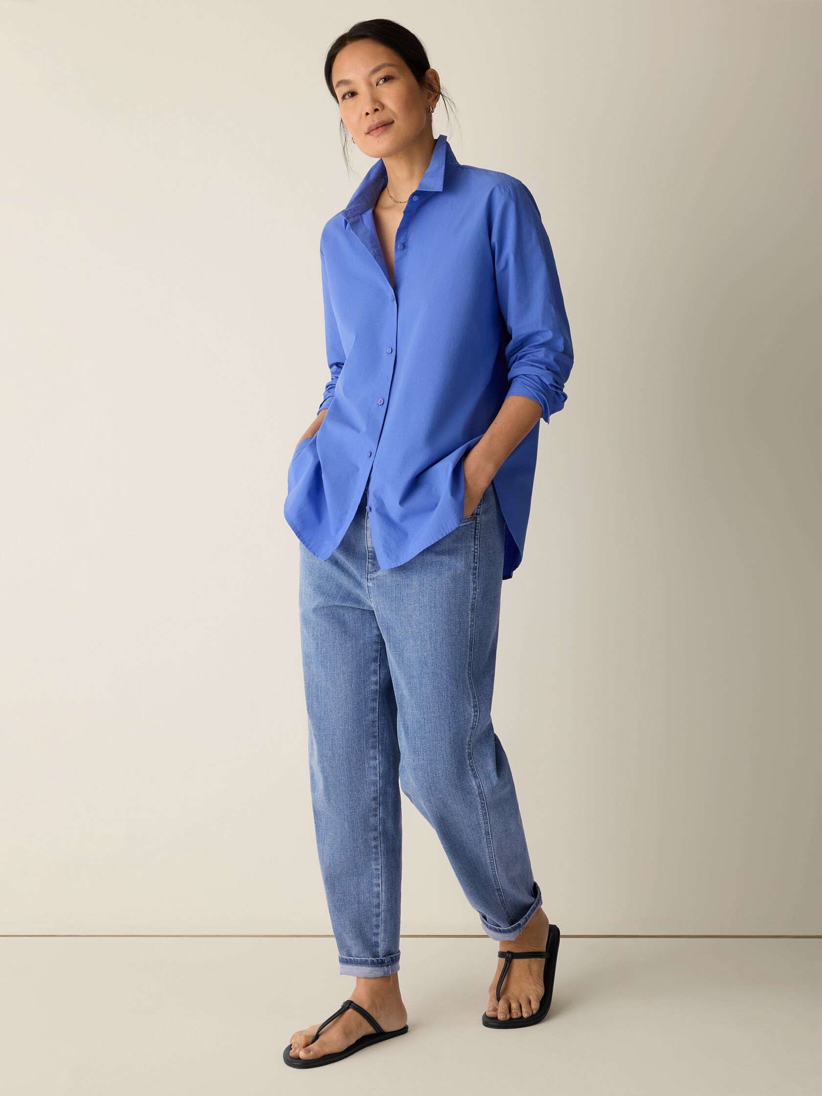 Organic Cotton Poplin Classic Collar Shirt