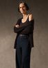 Sheer Cotton Blend Knit Scoop Neck Tank