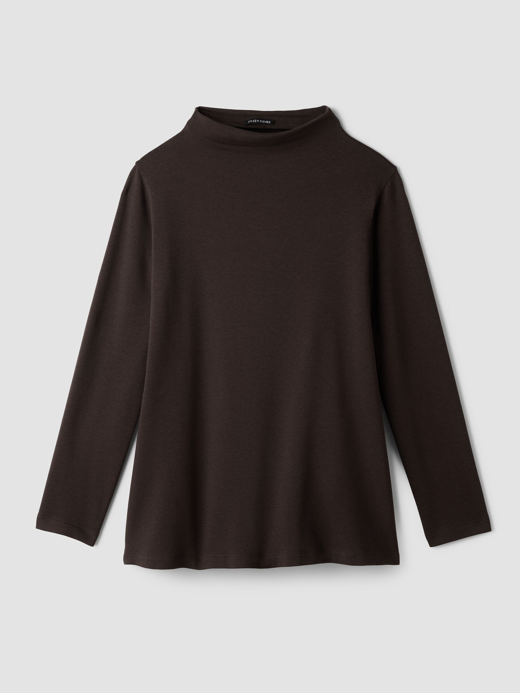 Cozy Brushed Terry Hug Funnel Neck Long Top
