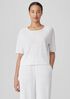Organic Linen Cotton Jewel Neck Top