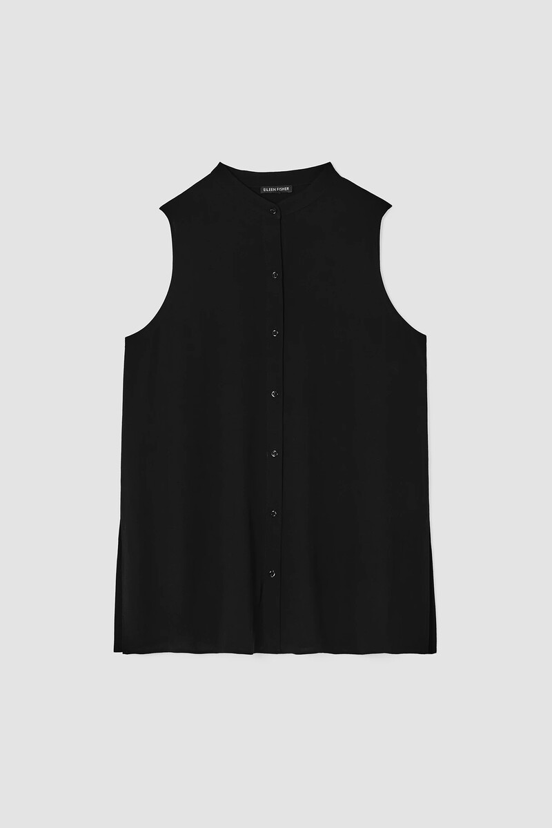 Silk Georgette Crepe Sleeveless Shirt Silk Georgette Crepe Sleeveless Shirt