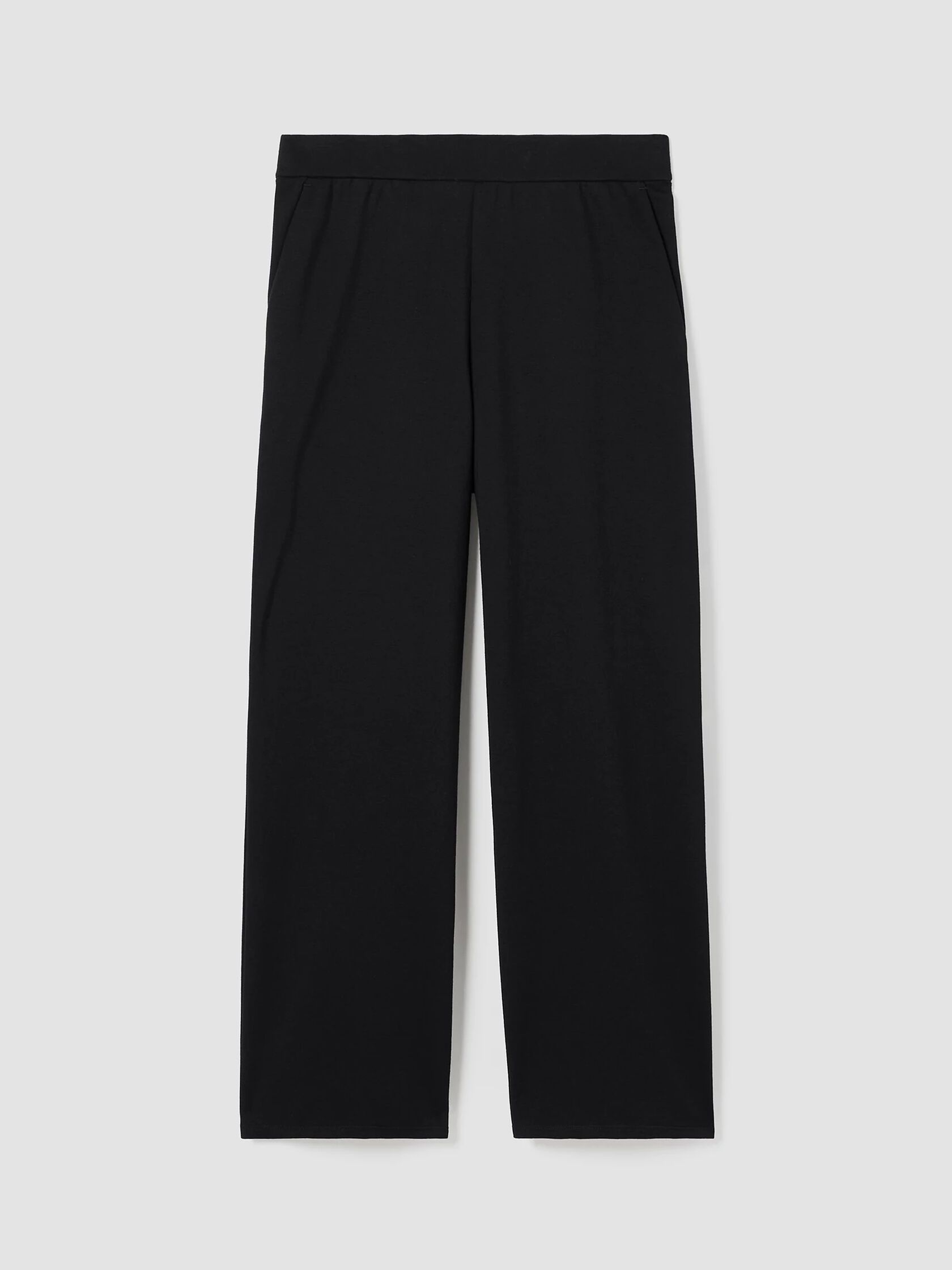 Cotton Blend Ponte Wide-Leg Pant