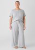 Mélange Organic Cotton Interlock Wide-Leg Sleep Pant