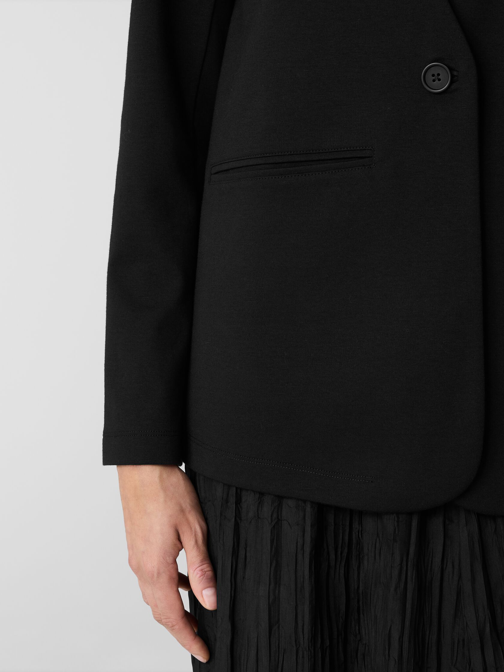 Cotton Blend Ponte V-Neck&nbsp;Blazer