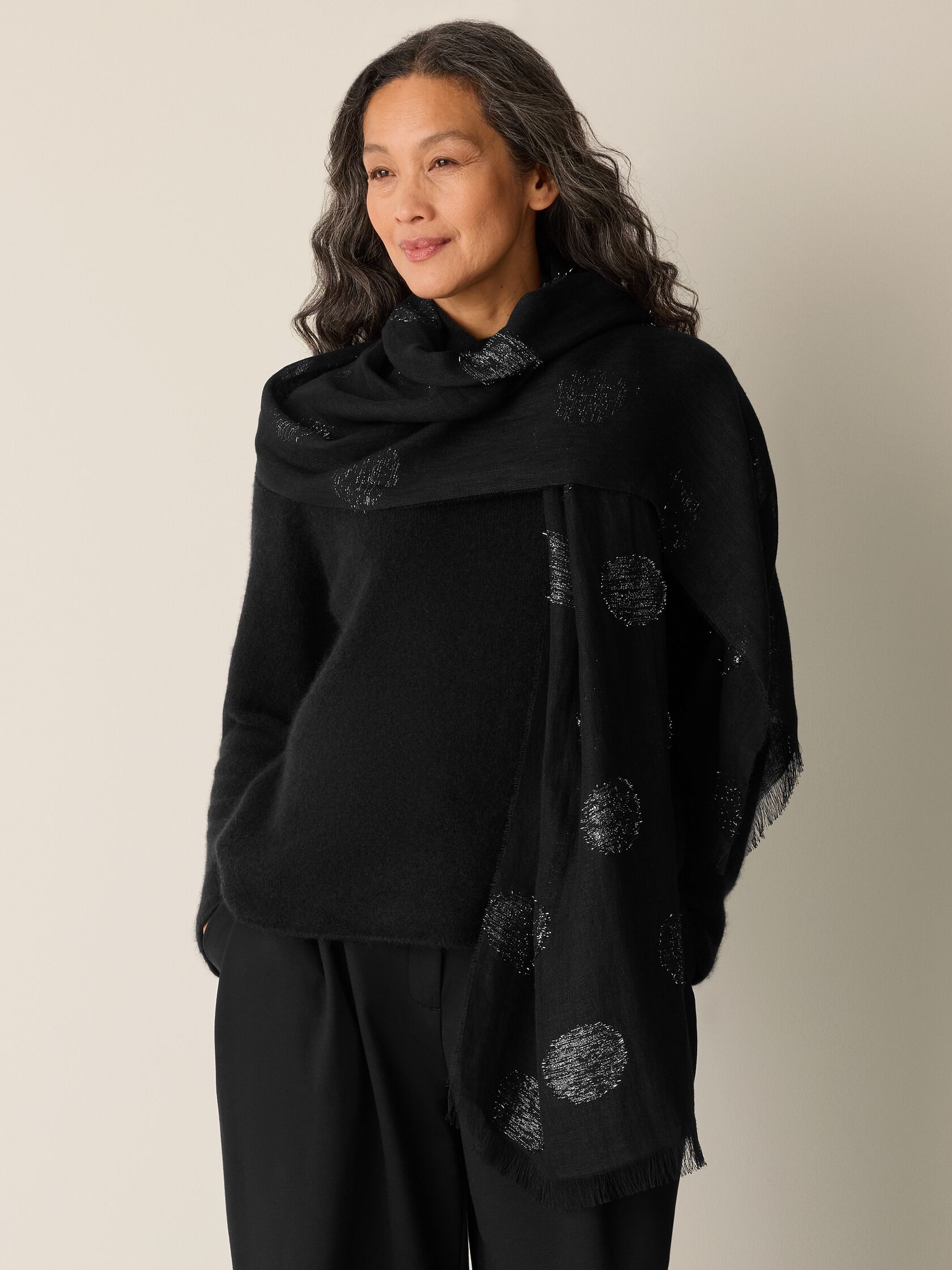 Linen Filcoupe Shimmer Scarf