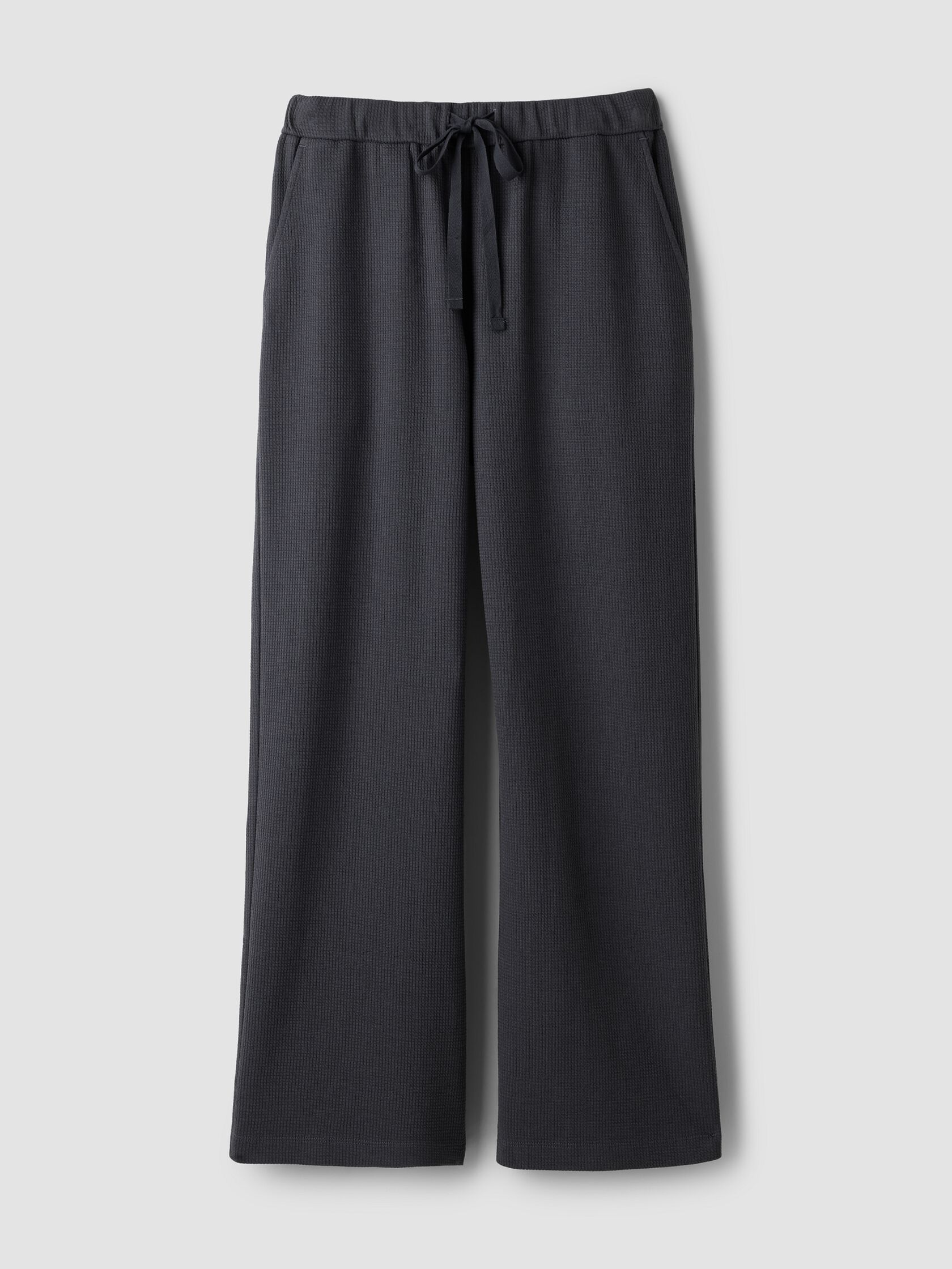 Waffle Cotton Blend Doubleknit Wide-Leg Pant