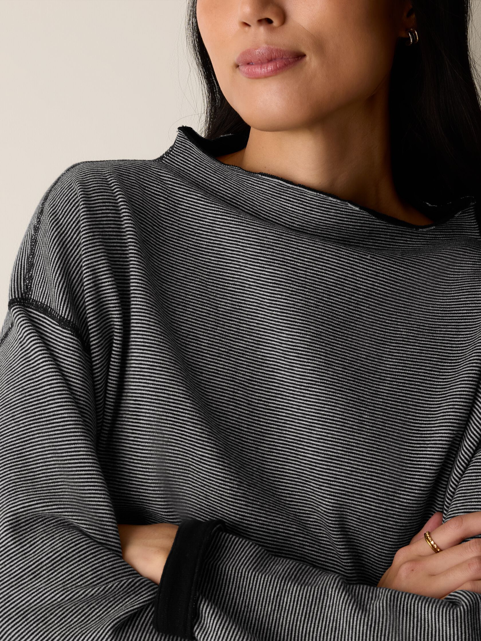Doubleknit Organic Cotton Stripe Reversible Top
