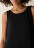 Silk Georgette Crepe Ballet Neck Long Tank