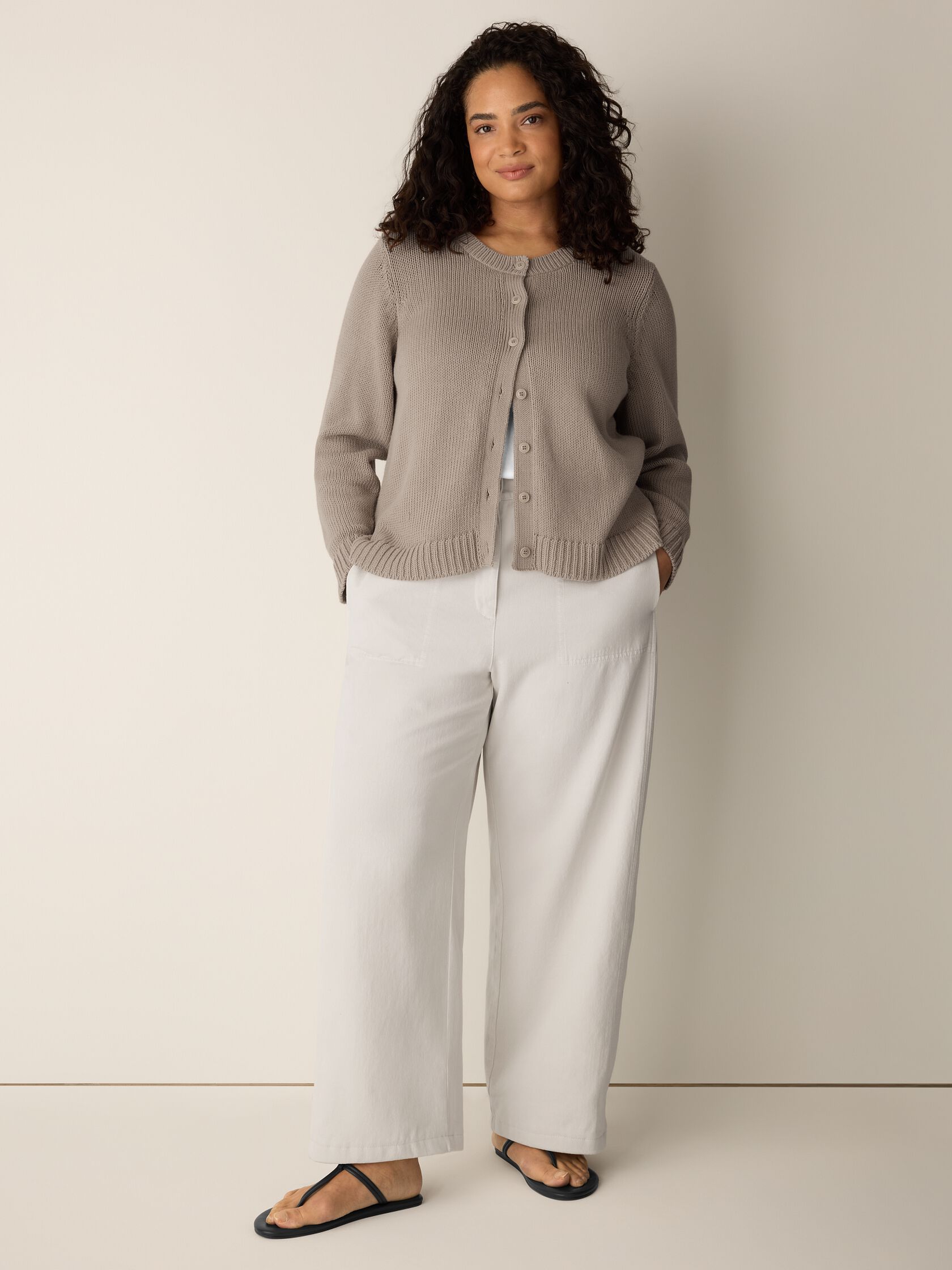 Peruvian Organic Cotton Cord Jersey Cardigan