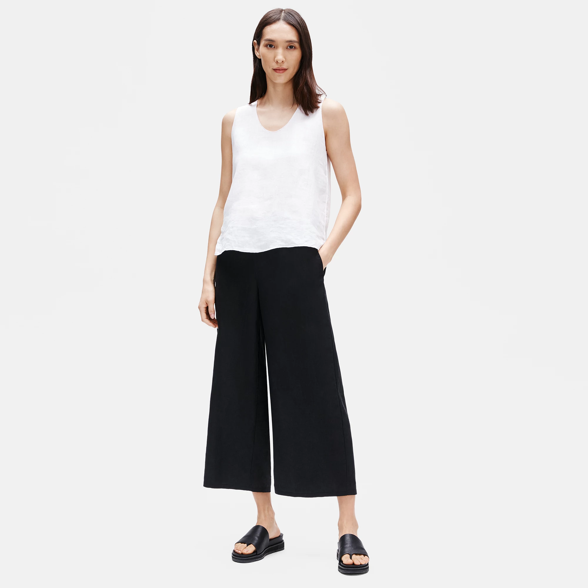 Organic Linen Wide-Leg Pant | EILEEN FISHER