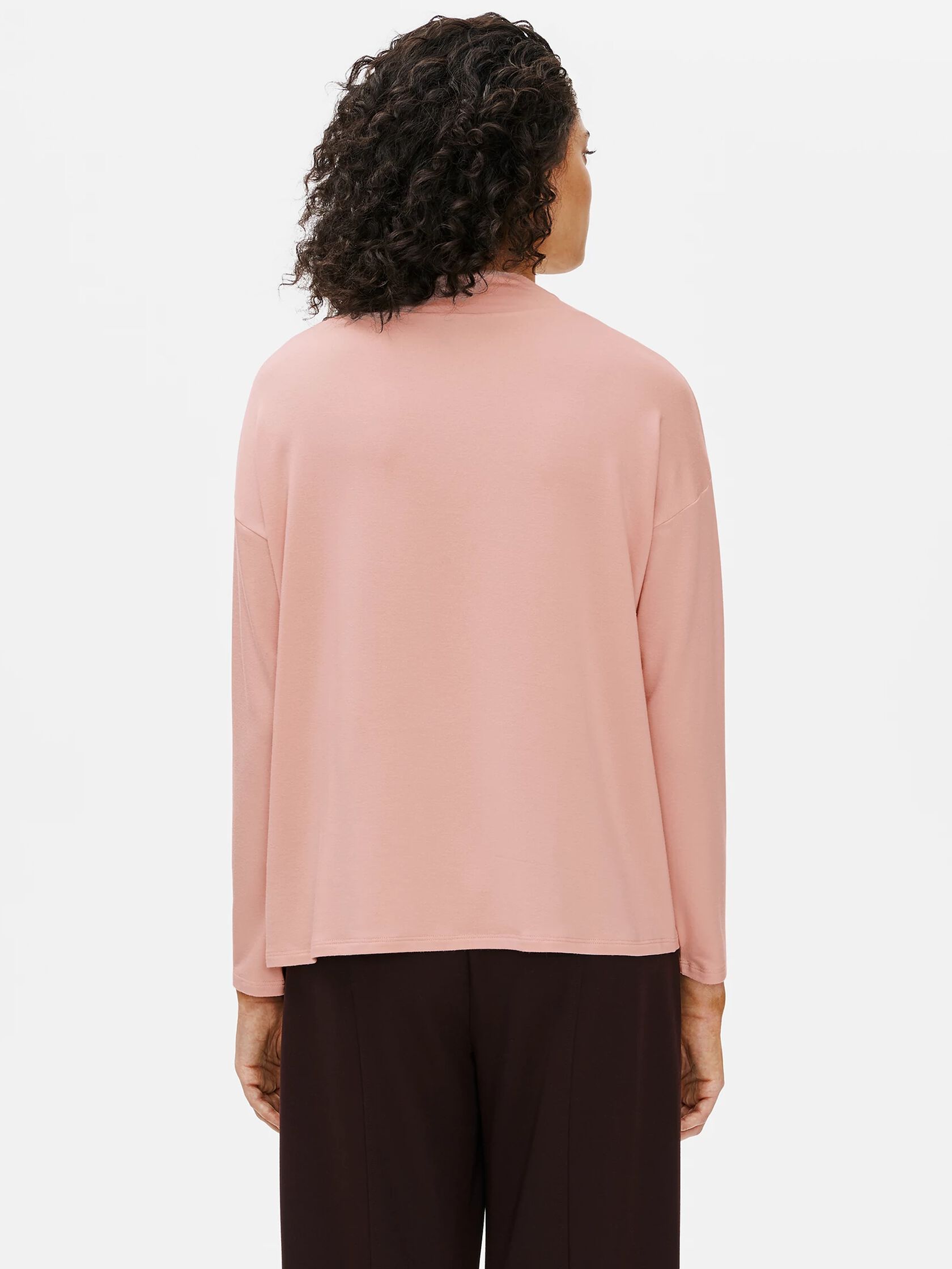 Stretch Terry Funnel Neck Box-Top