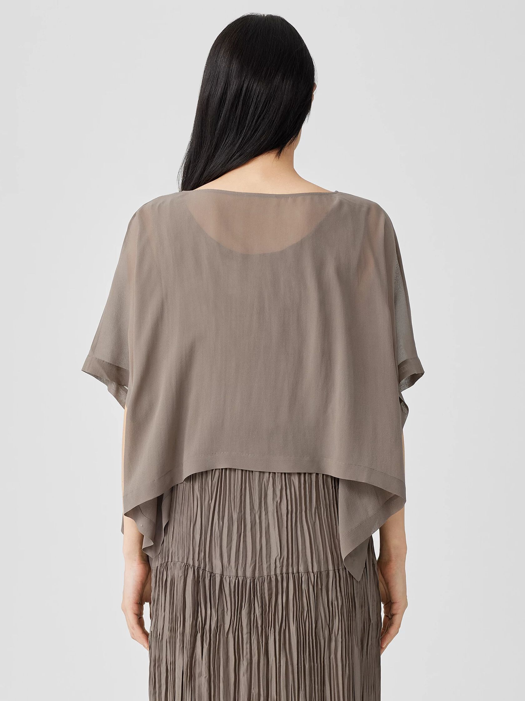 Sheer Silk Georgette Poncho