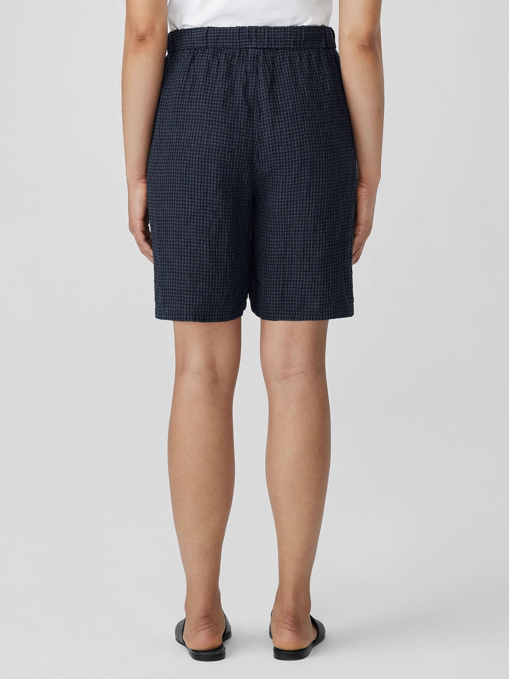 Puckered Organic Linen Shorts