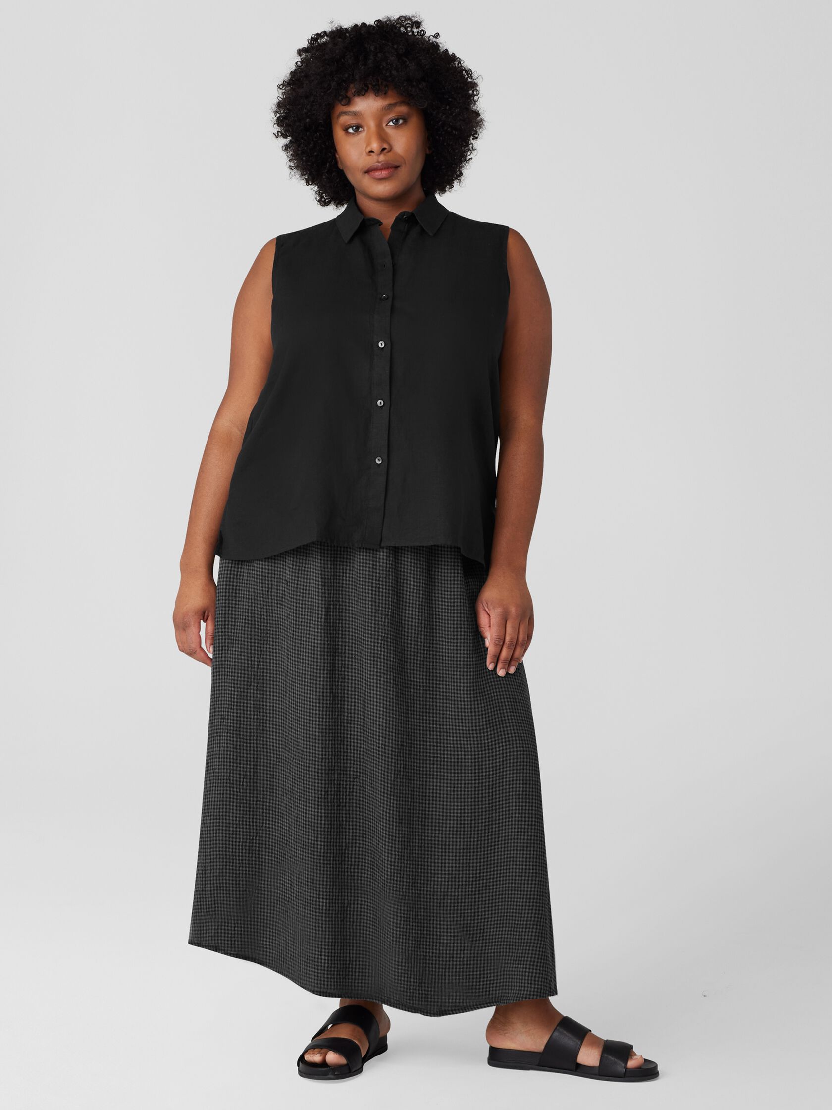 Handkerchief Linen Sleeveless Shirt