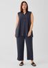 Silk Georgette Crepe Sleeveless Shirt