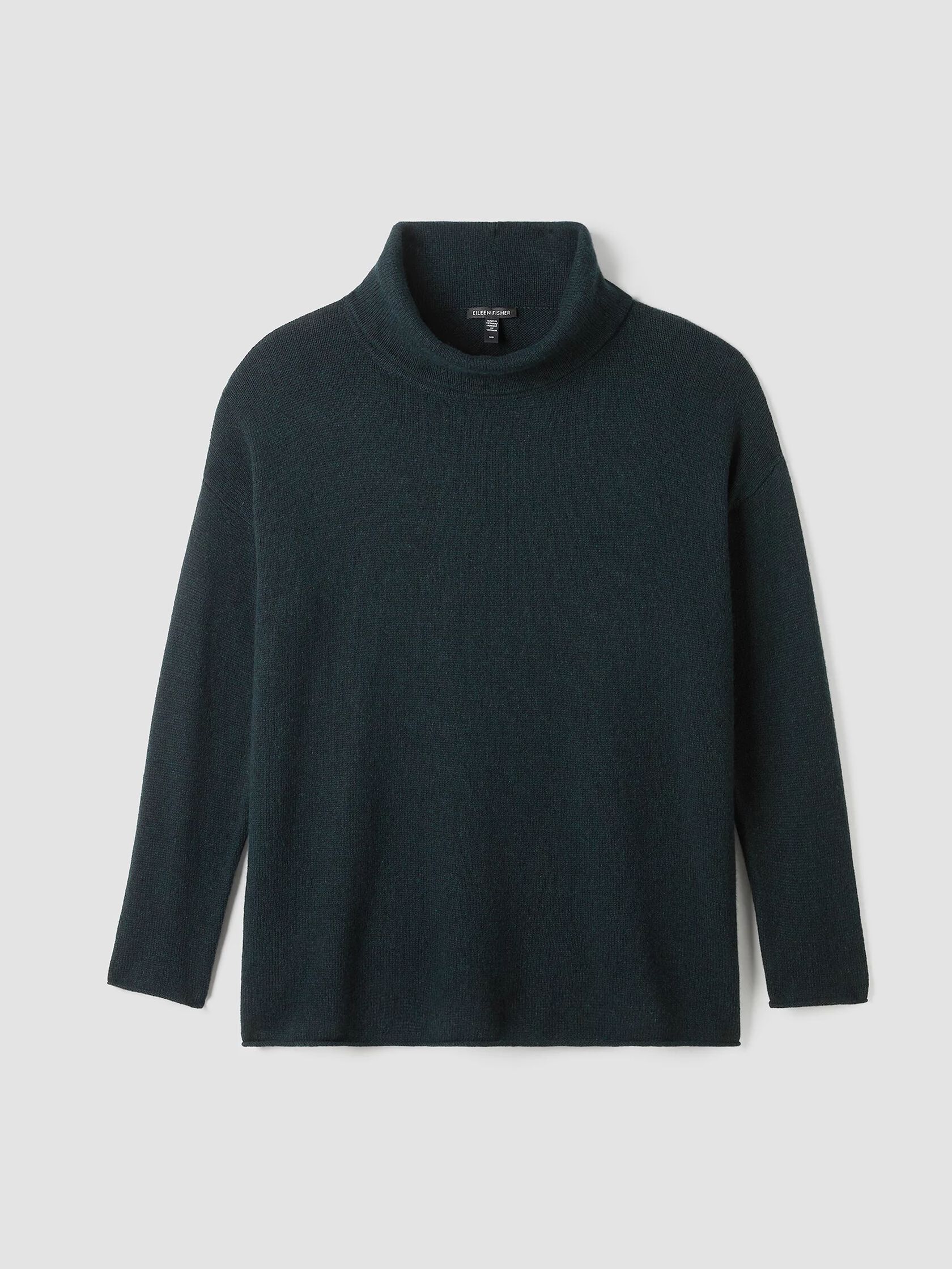 Cotton and Recycled Cashmere Turtleneck Long Top