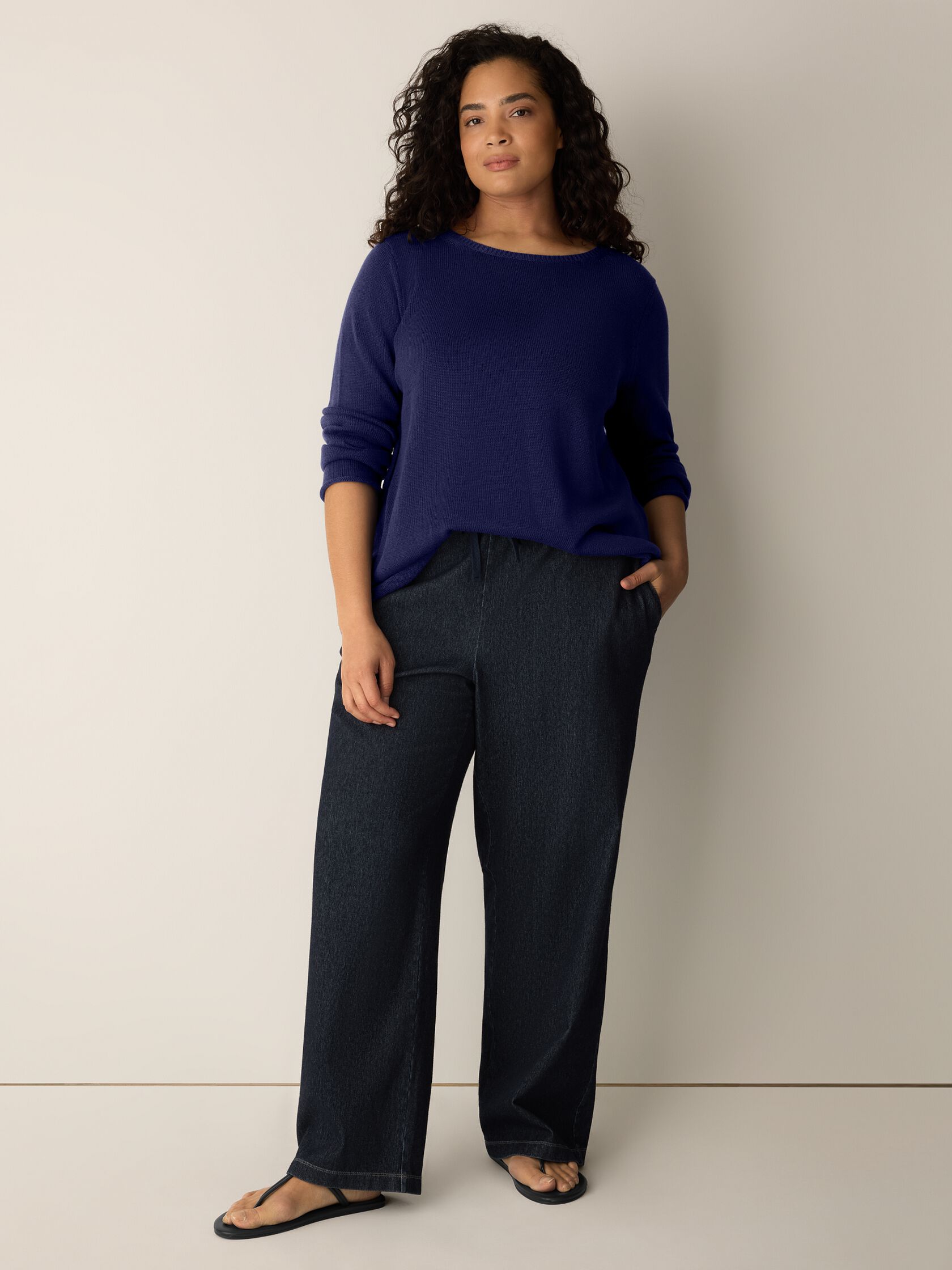 Peruvian Cotton Blend Bateau Neck Top