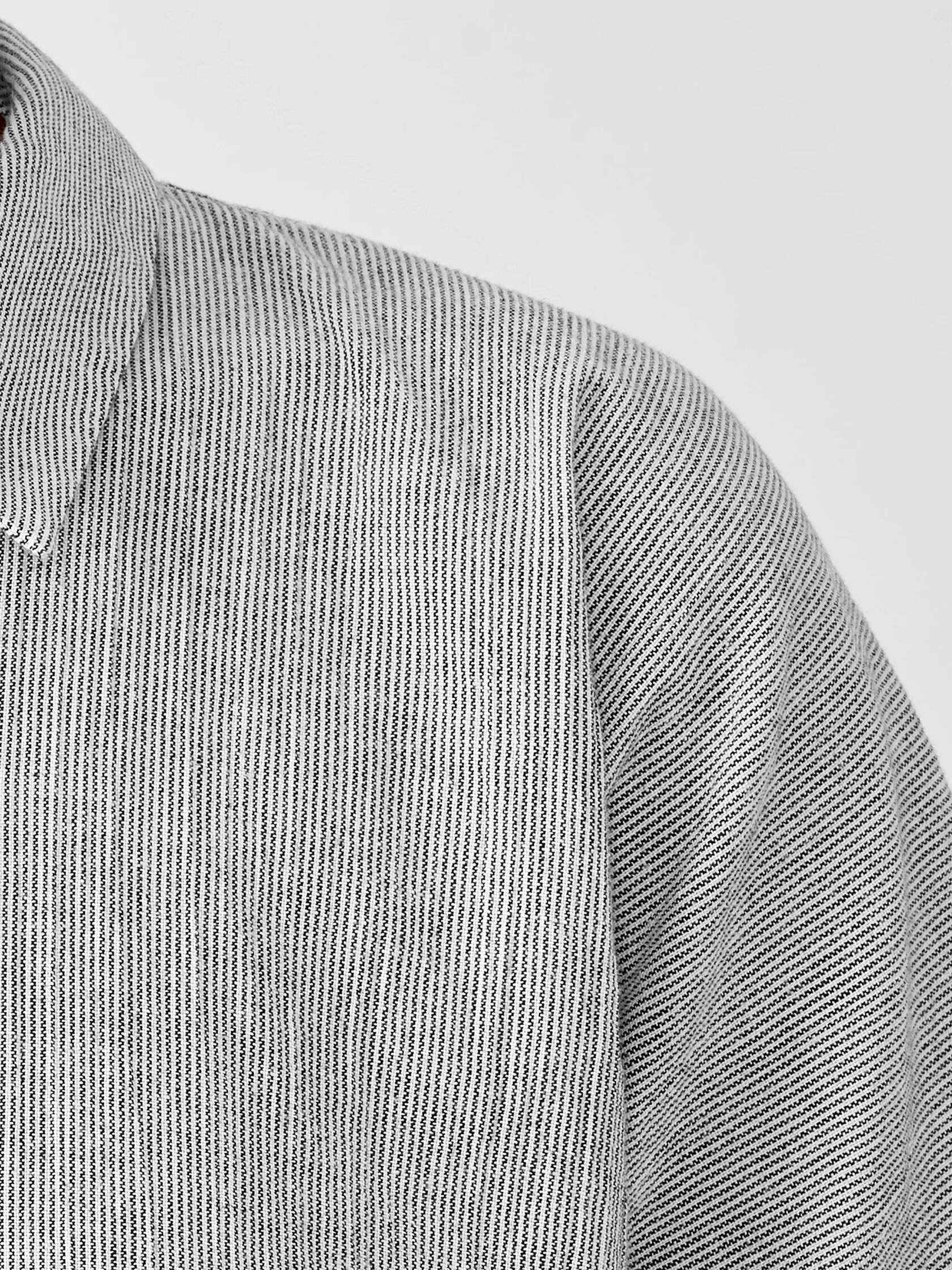 Organic Cotton Linen Ticking Stripe Shirt