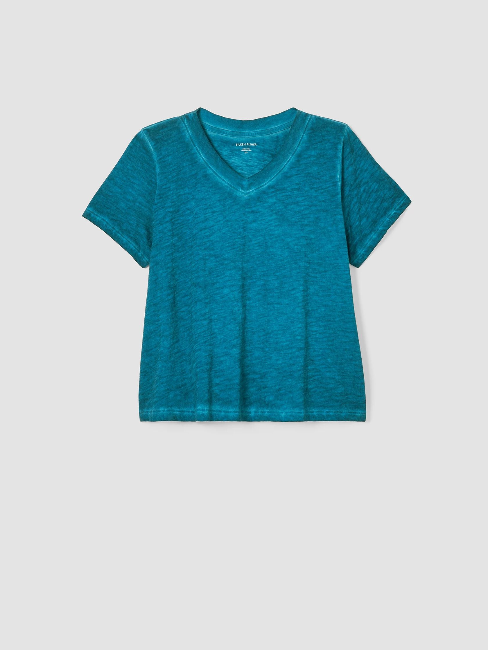 Organic Cotton Hazy Slub V-Neck Tee