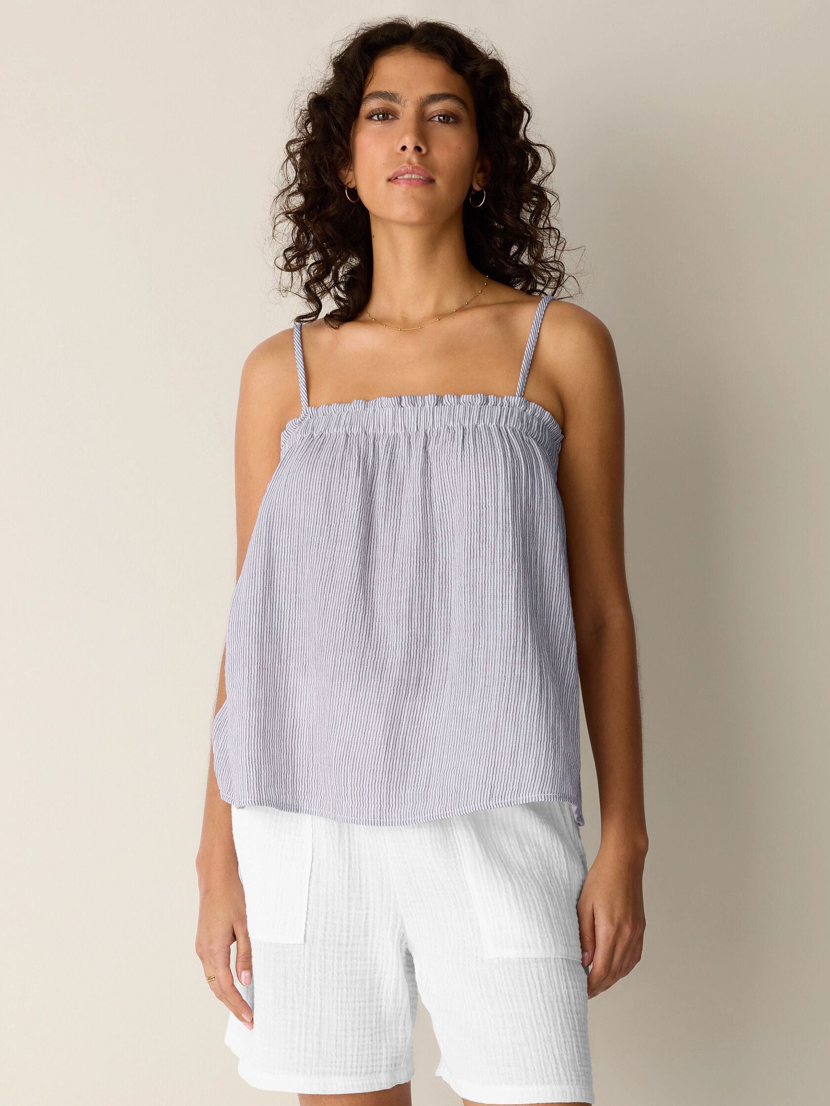 Striped Organic Cotton Gauze Cami