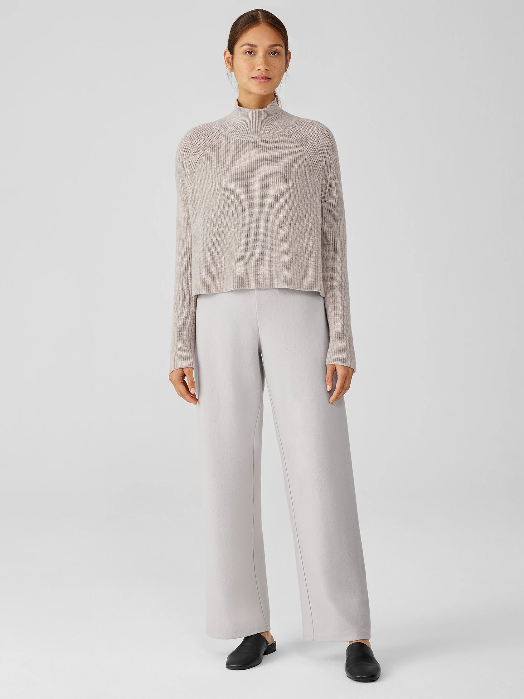 Boiled Wool Jersey Straight Pant