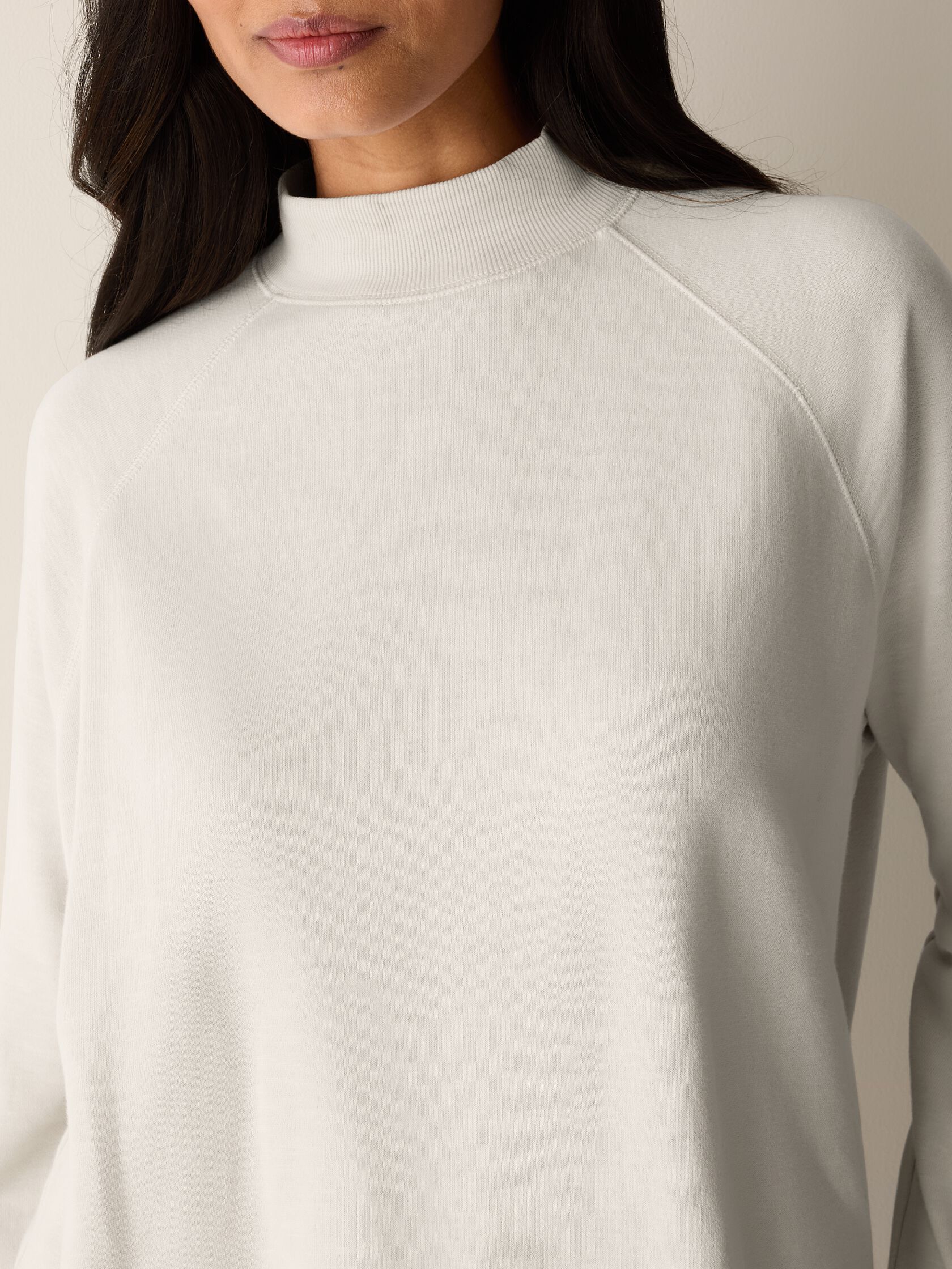 Garment-Dyed Organic Cotton Terry High Neck Top