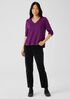 Organic Cotton Slub V-Neck Top