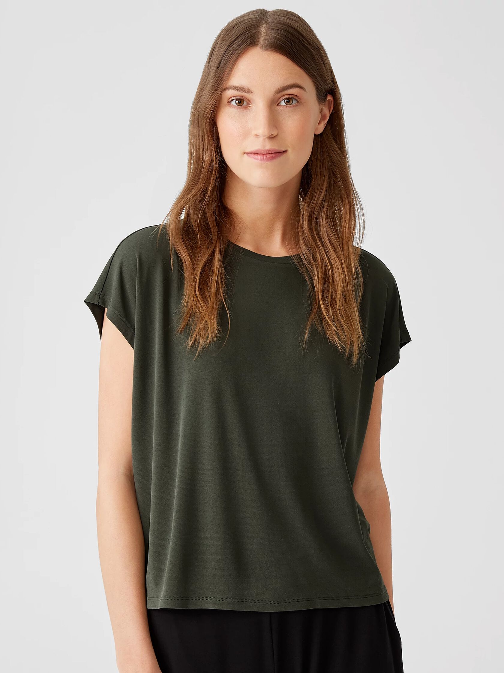 Stretch Silk Jersey Square Top