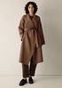 Lustrous Wool Drape Neck Coat