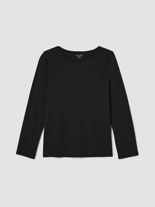 Cozy Organic Cotton Interlock Jewel Neck Top