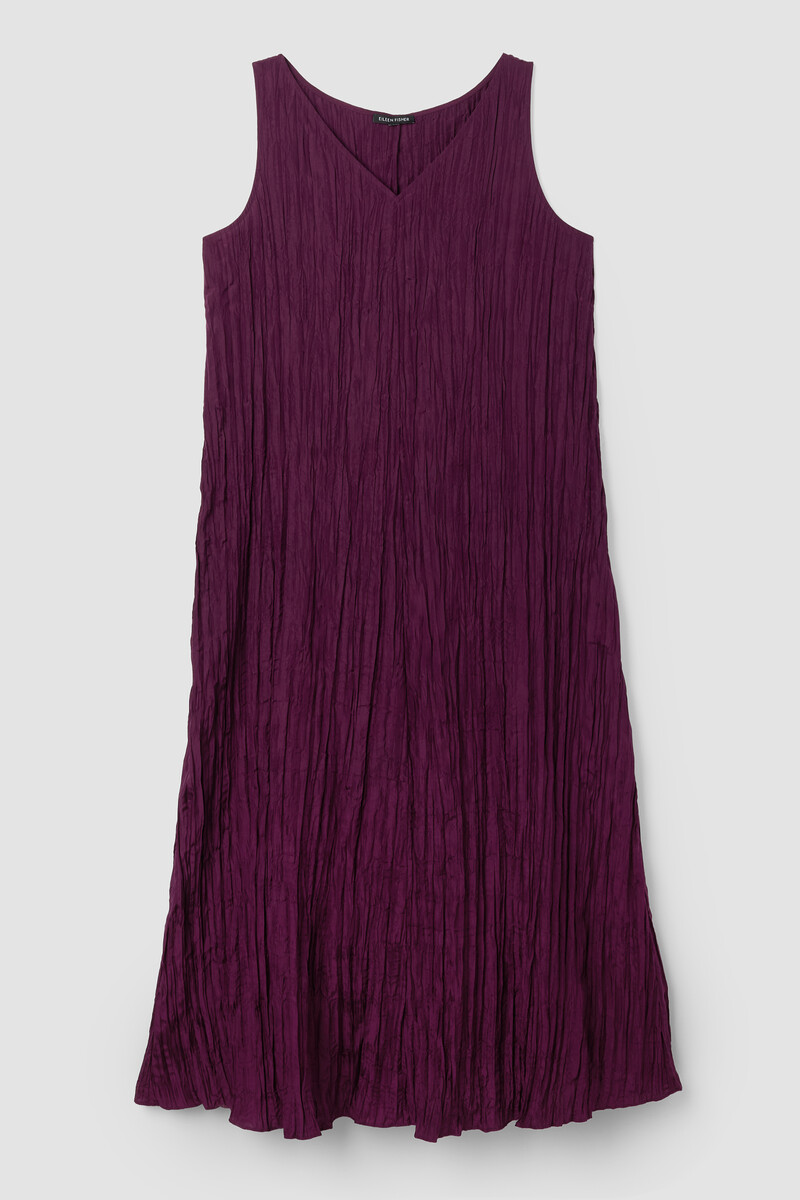 Crushed Silk V-Neck Dress Crushed Silk V-Neck Dress