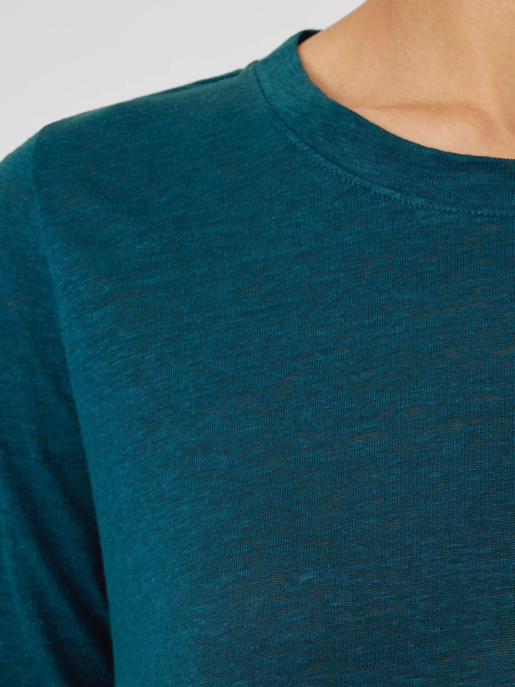 Organic Linen Jersey Crew Neck Top