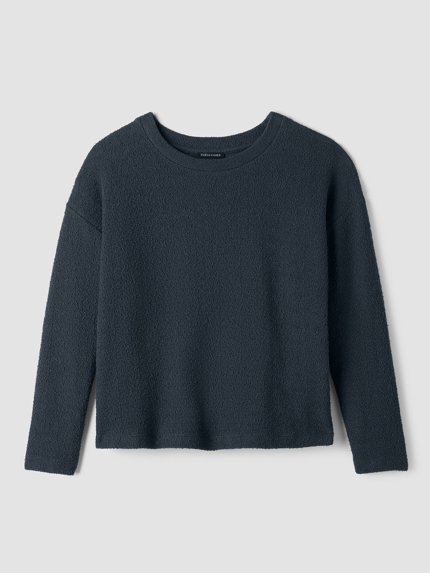 Organic Cotton Boucle Knit Crew Neck Top