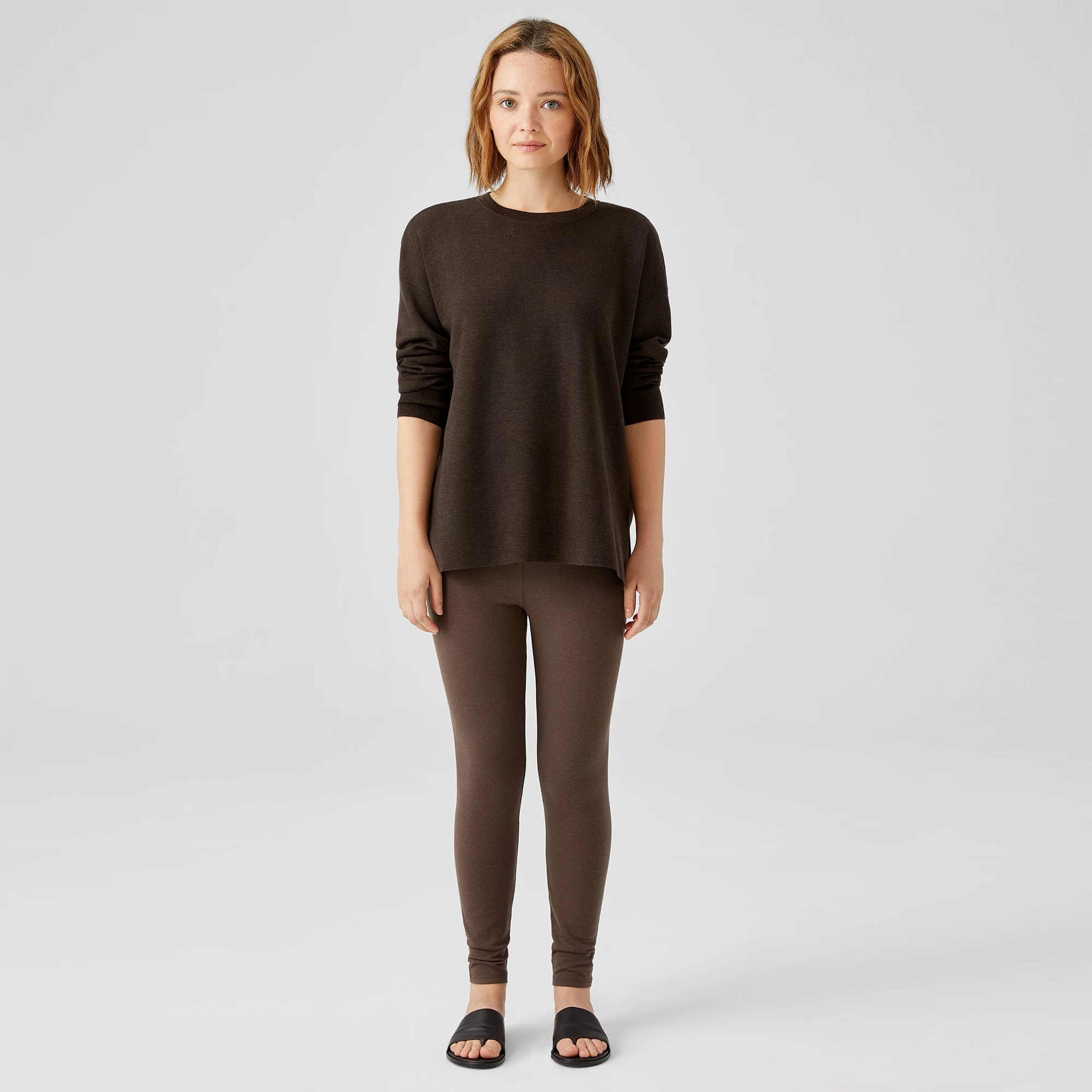 Cozy Brushed Terry Leggings | EILEEN FISHER