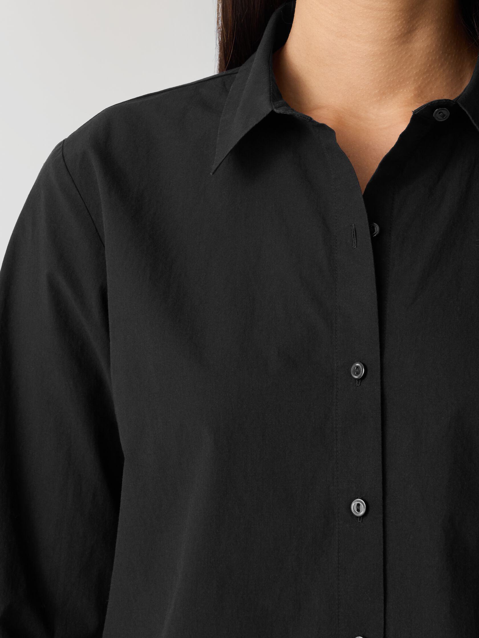 Washed Organic Cotton Poplin Classic Collar Short Shirt