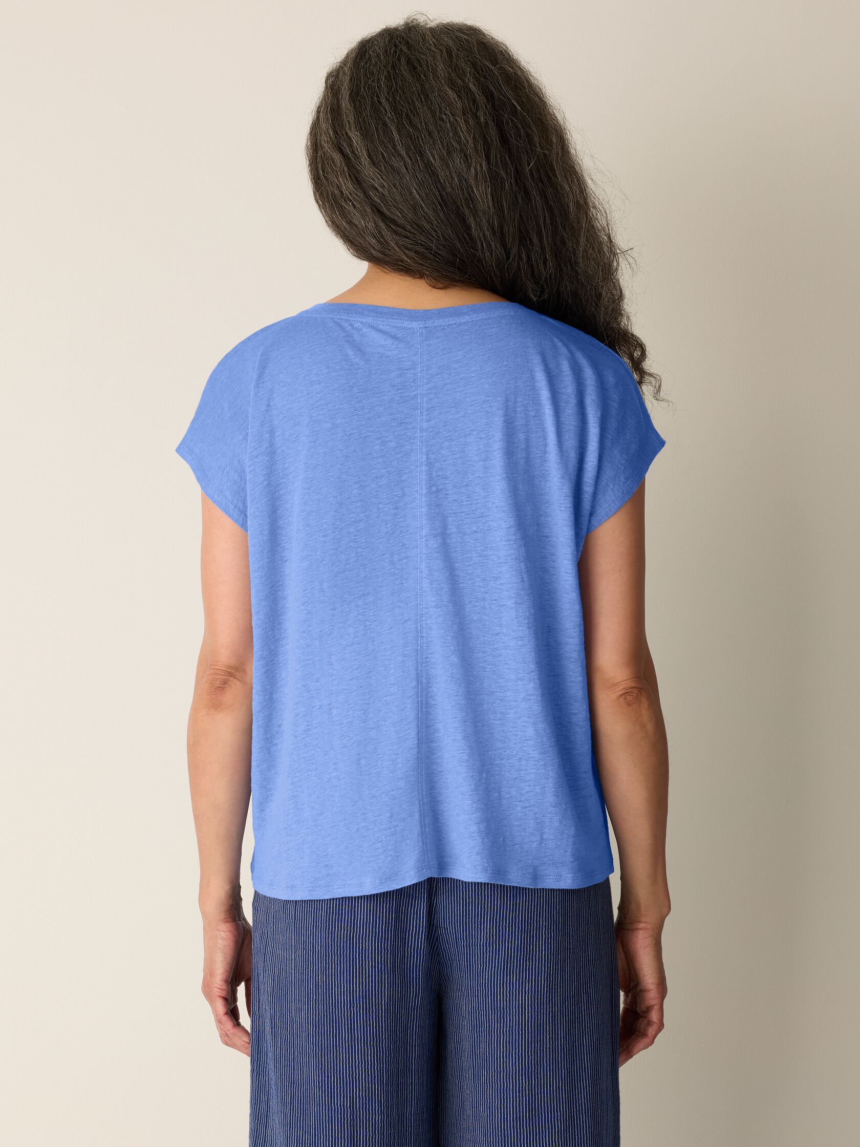 Organic Linen Jersey V-Neck Tee