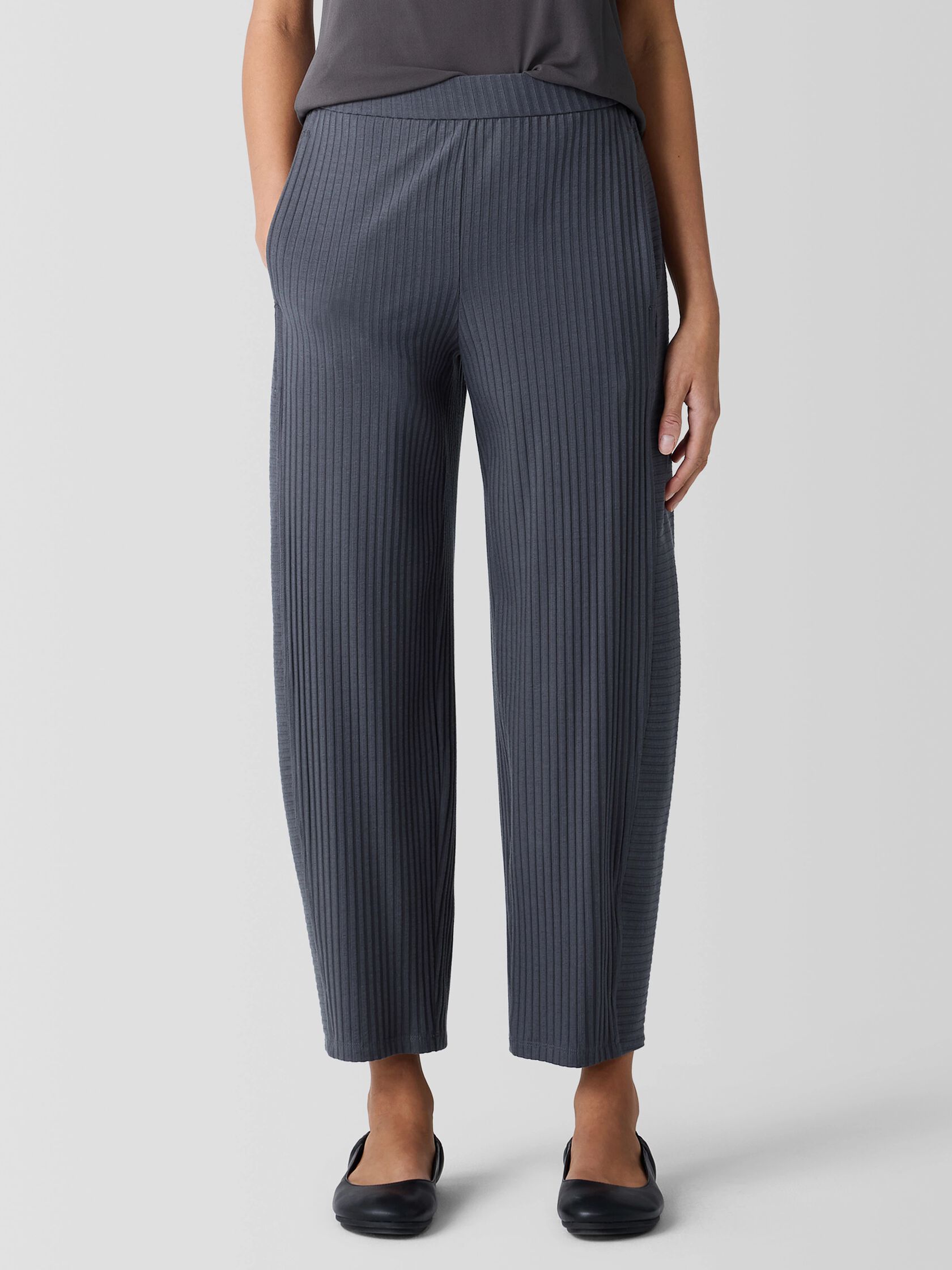 Textured Stretch Rib Lantern Pant