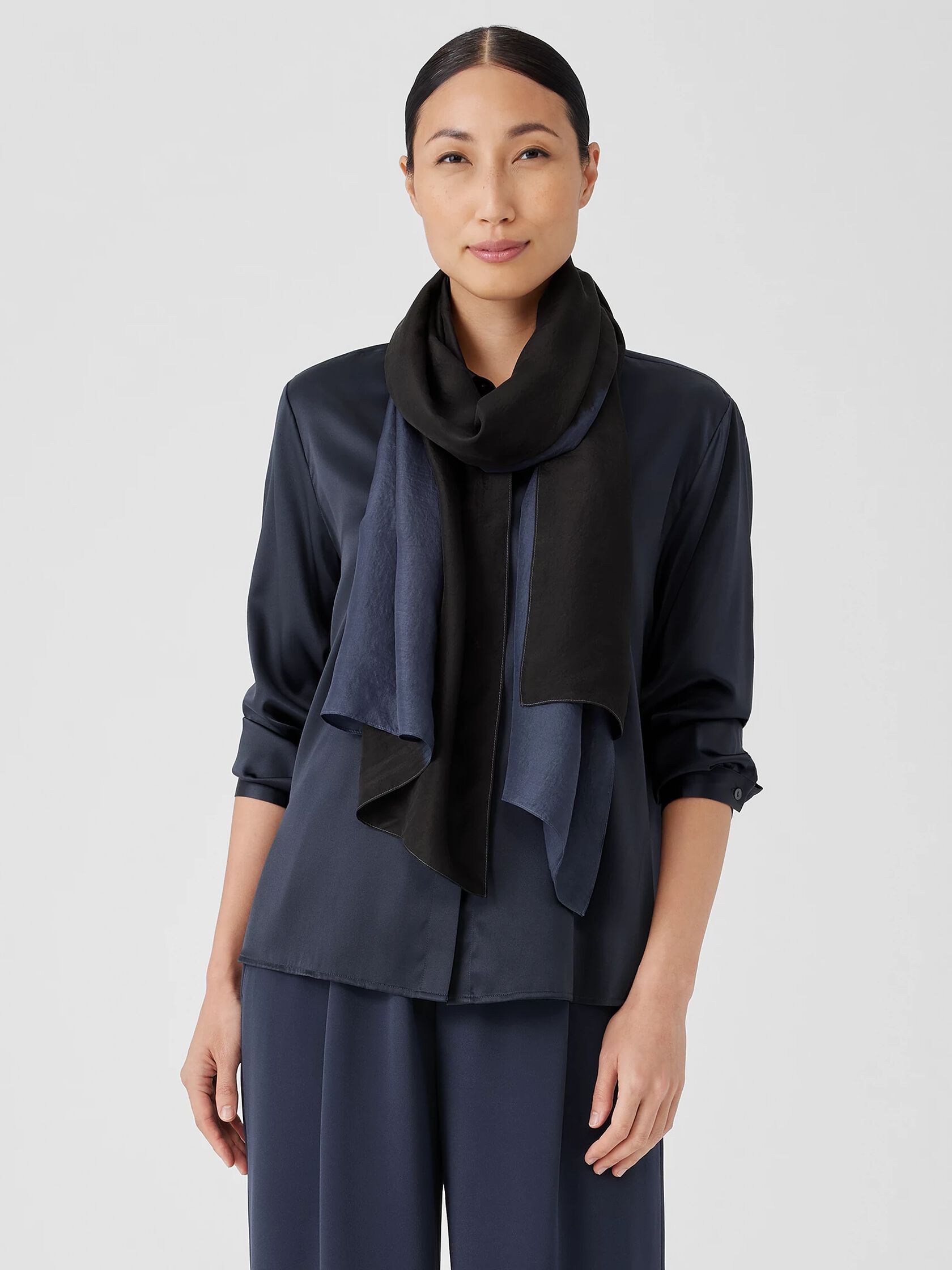 Hand-Dyed Abstract Silk Scarf