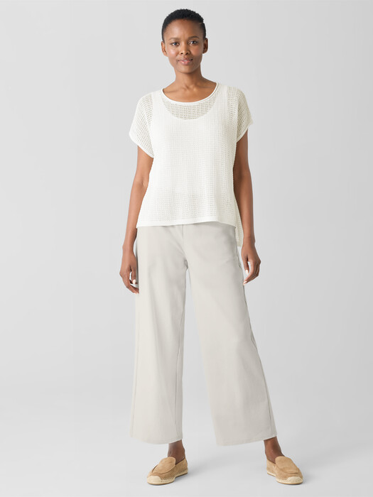Cotton Blend Ponte Wide-Leg Pant